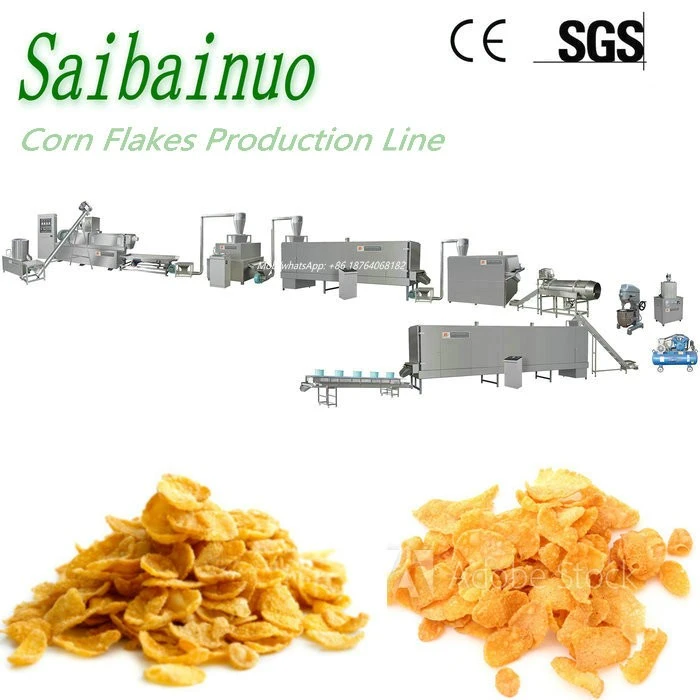 Breakfast Cereal Rice Corn Flakes Twin Screw Extruder Processing Line
